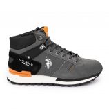 Baskets montantes logo relief avec semelle blanche effet daim Homme US POLO marque pas cher prix dégriffés destockage