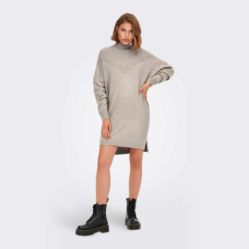 robe pull loose en maille structurée longueur genou silly femme only