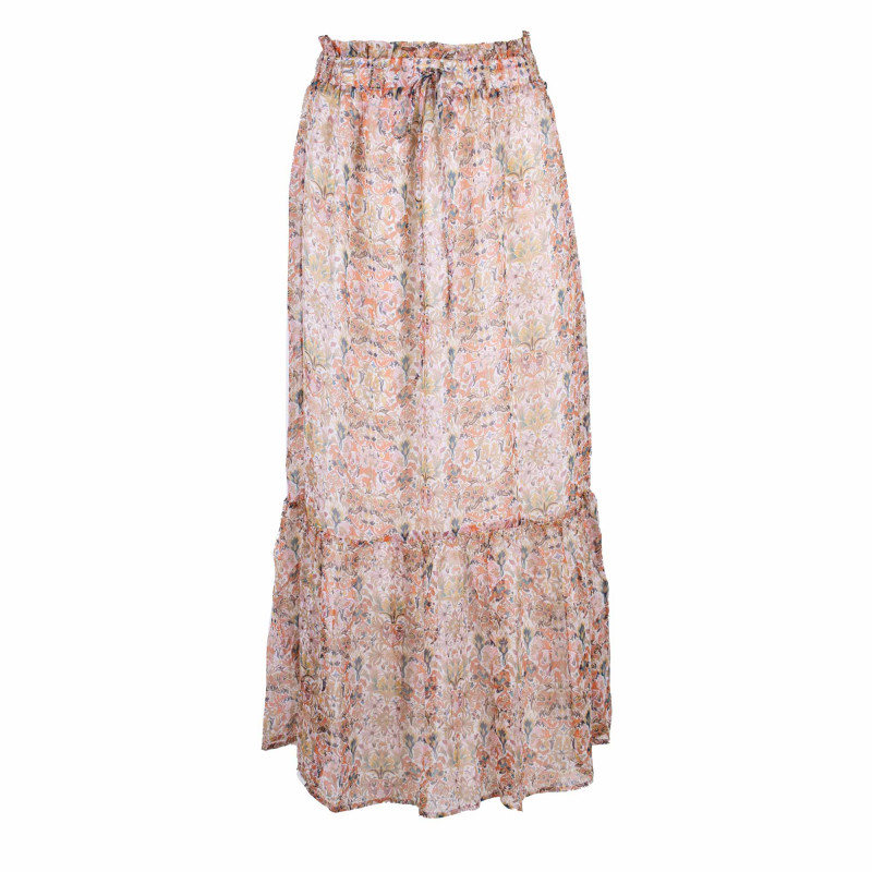 jupe longue à fleurs doublée légère avec cordon de serrage femme deeluxe 74