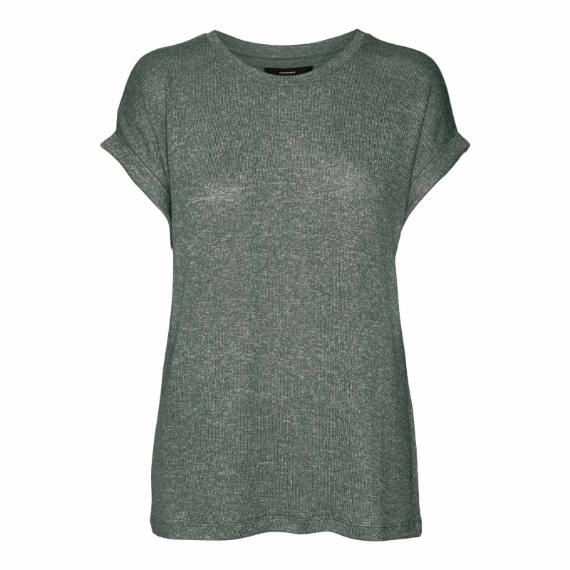 Tee shirt uni col rond manches courtes retournées Femme VERO MODA marque pas cher prix dégriffés destockage