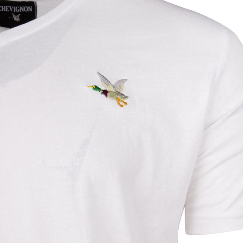 Tee shirt col v canard poitrine enzo Homme CHEVIGNON marque pas cher prix dégriffés destockage