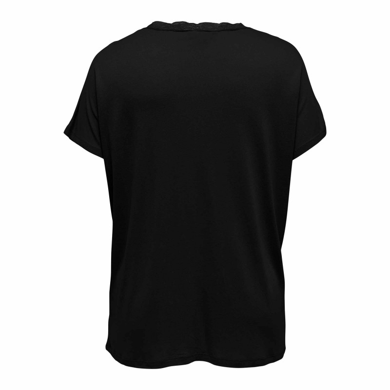 Tee shirt manches courtes col rond dentelle uni Femme ONLY CARMAKOMA marque pas cher prix dégriffés destockage