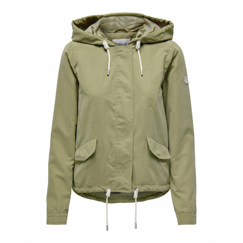 Veste fine a capuche ml onlskylar 15218613 aloe 3674 Femme ONLY marque pas cher prix dégriffés destockage