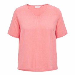 Haut manches courtes col v uni droit Femme ONLY CARMAKOMA marque pas cher prix dégriffés destockage