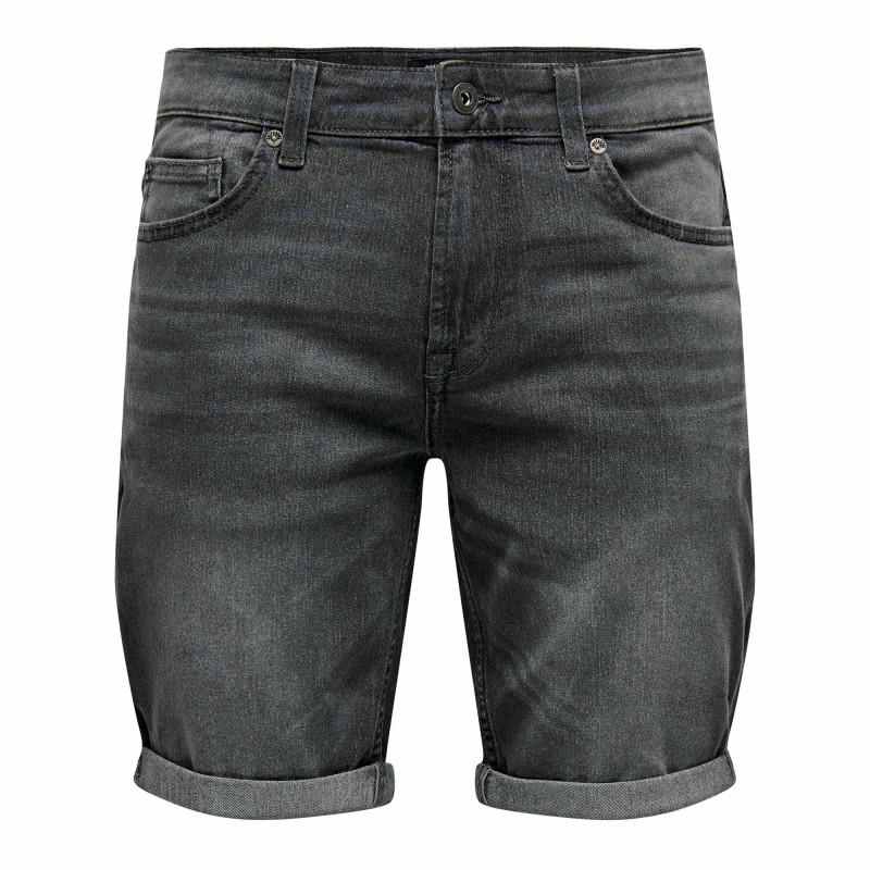 Short en jean regular 5 poches revers Homme ONLY AND SONS marque pas cher prix dégriffés destockage
