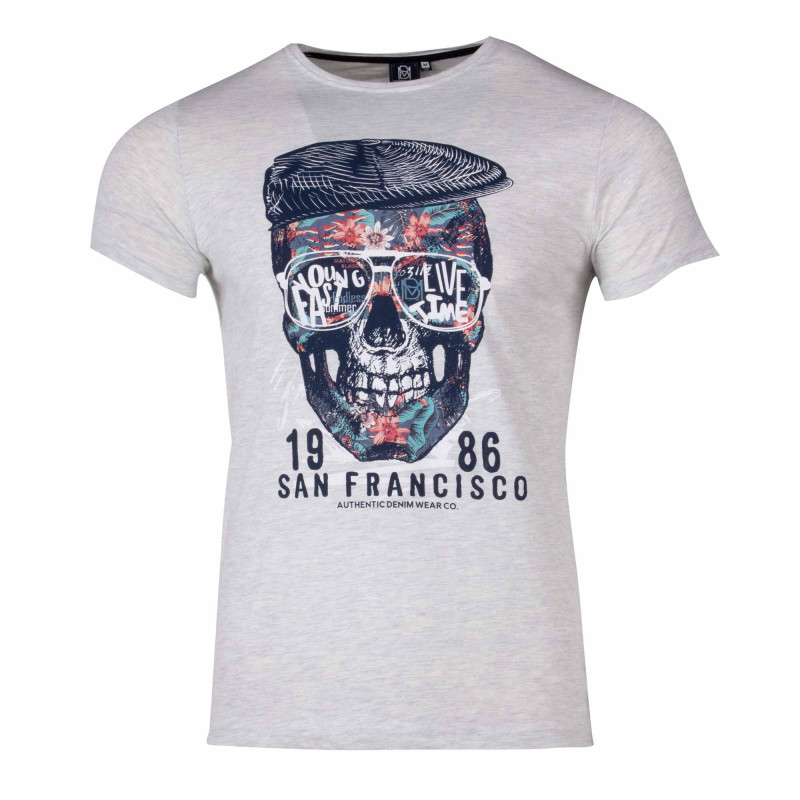 Tee shirt manches courtes imprime coton doux San Francisco martin assor 24 Homme BLAGGIO marque pas cher prix dégriffés desto...
