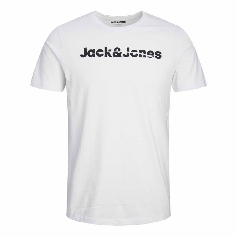Tee shirt mc jwharthur new crew neck blanc 12233526 3705 Homme JACK & JONES marque pas cher prix dégriffés destockage