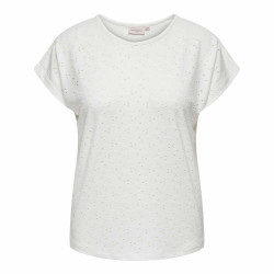 Haut manches courtes col rond détails broderie Femme ONLY CARMAKOMA marque pas cher prix dégriffés destockage Haut manches courtes col rond détails broderie Femme ONLY CARMAKOMA marque pas cher prix dégriffés destockage