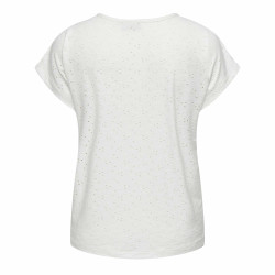 Haut manches courtes col rond détails broderie Femme ONLY CARMAKOMA marque pas cher prix dégriffés destockage Haut manches courtes col rond détails broderie Femme ONLY CARMAKOMA marque pas cher prix dégriffés destockage