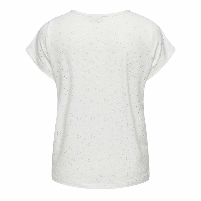 Haut manches courtes col rond détails broderie Femme ONLY CARMAKOMA marque pas cher prix dégriffés destockage Haut manches courtes col rond détails broderie Femme ONLY CARMAKOMA marque pas cher prix dégriffés destockage