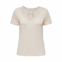 Top manches courtes col rond détail dentelle uni Femme JDY marque pas cher prix dégriffés destockage