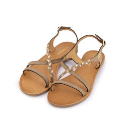 Sandale Hanano taupe-or Femme LES TROPEZIENNES PAR M.BELARBI marque pas cher prix dégriffés destockage