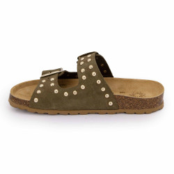 Mules suede boucle effet clou Femme I AM marque pas cher prix dégriffés destockage
