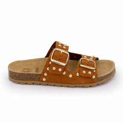 Mules suede boucle effet clou Femme I AM marque pas cher prix dégriffés destockage