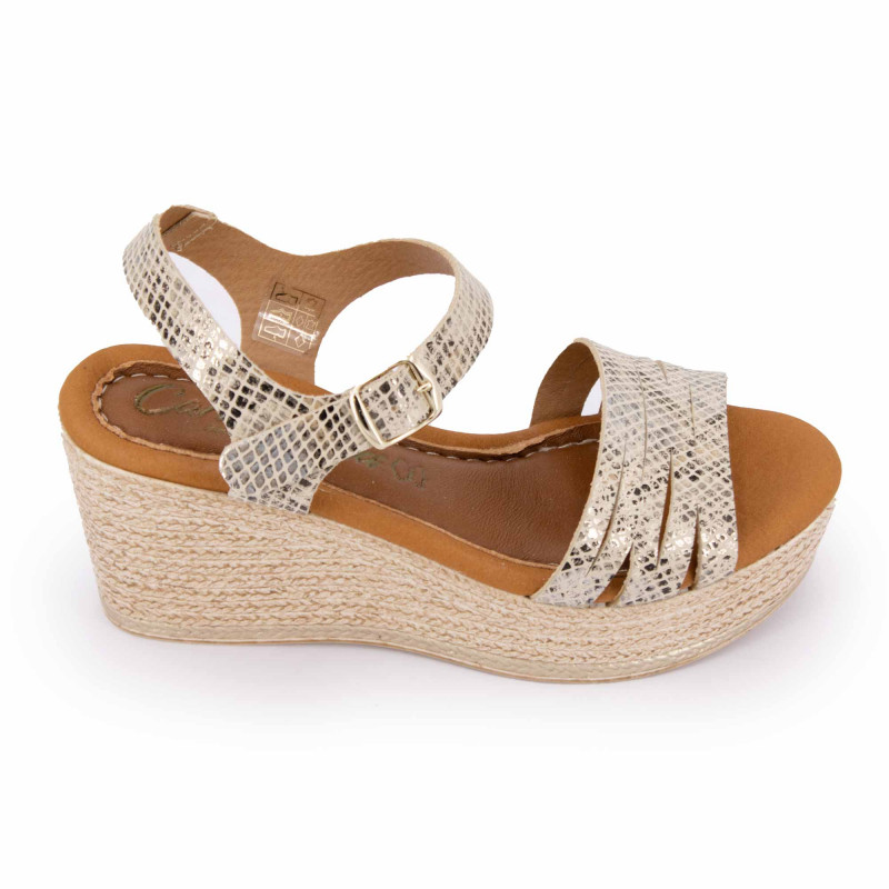 Sandale compense cairon beige 80404 t36-41 Femme CARLA TORTOSA marque pas cher prix dégriffés destockage