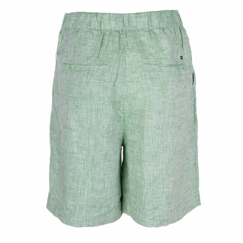 Short en lin vert ww0ww34444 Femme TOMMY HILFIGER marque pas cher prix dégriffés destockage