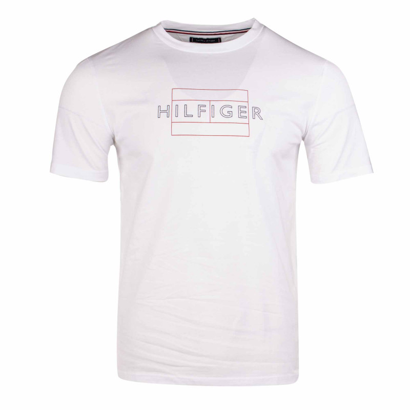 Tee shirt avec logo col rond Homme TOMMY HILFIGER marque pas cher prix dégriffés destockage