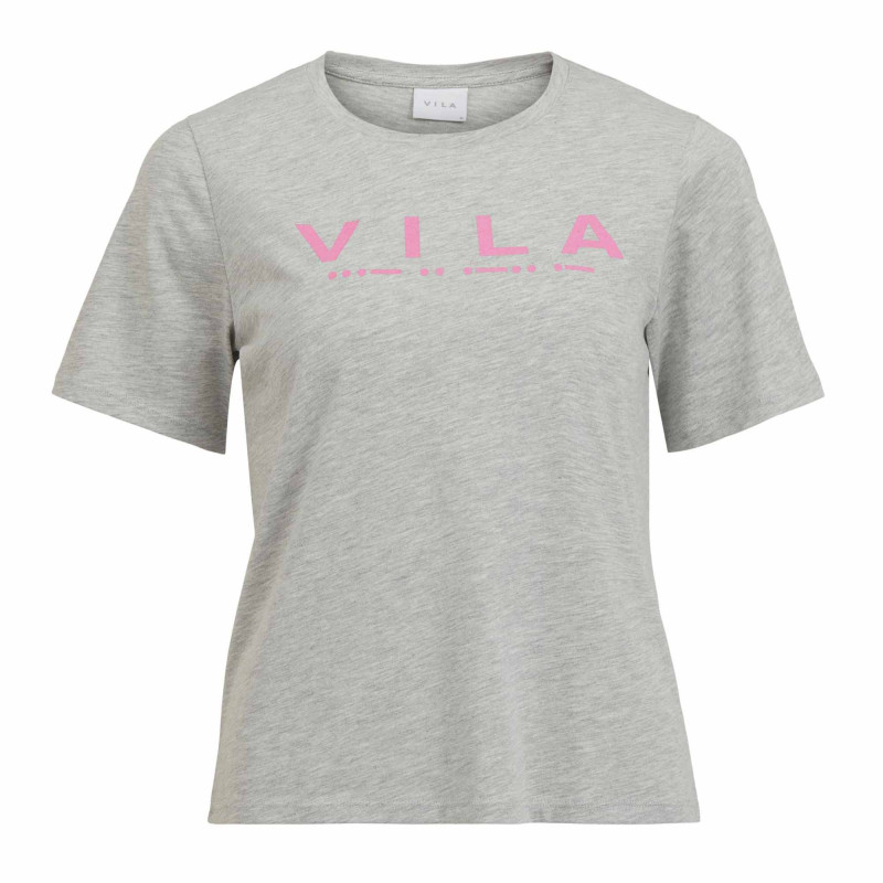 Tee shirt manches courtes logo milieu Femme VILA marque pas cher prix dégriffés destockage