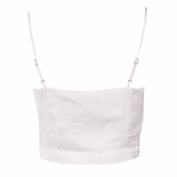 Crop top bretelles blanc motif Femme CALVIN KLEIN marque pas cher prix dégriffés destockage