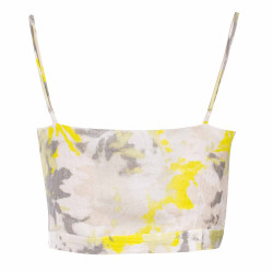 Crop top bretelles blanc motif fantaisie Femme CALVIN KLEIN marque pas cher prix dégriffés destockage