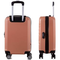 VALISE GALINA PC13490-3PGD ROSE POUDRE TAILLE S (55CM)