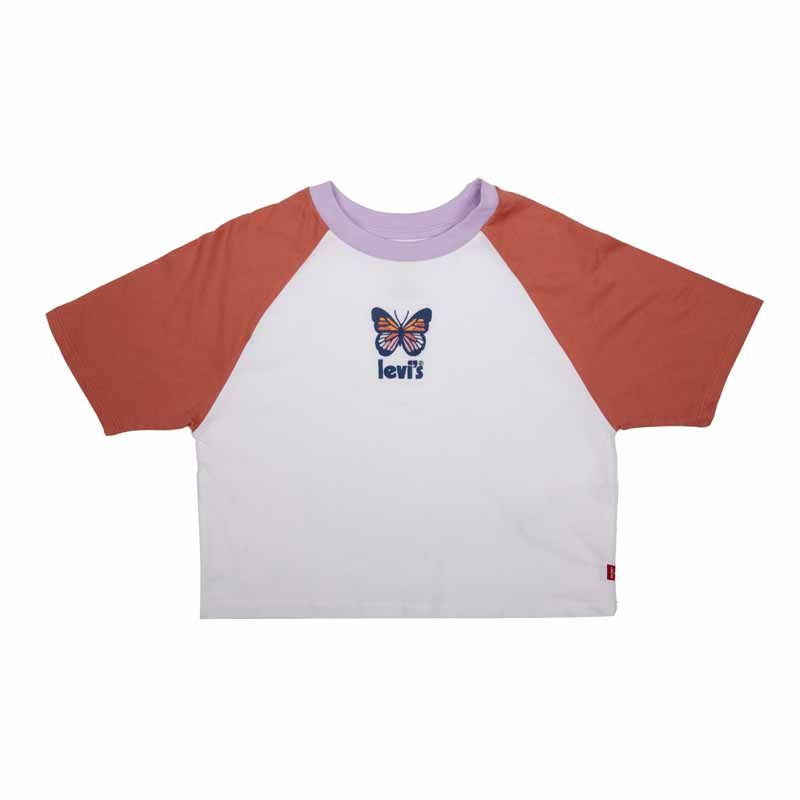 Tee shirt mc blanc/orange 10/16 ans 4ef583-x5k girl Enfant LEVI'S
