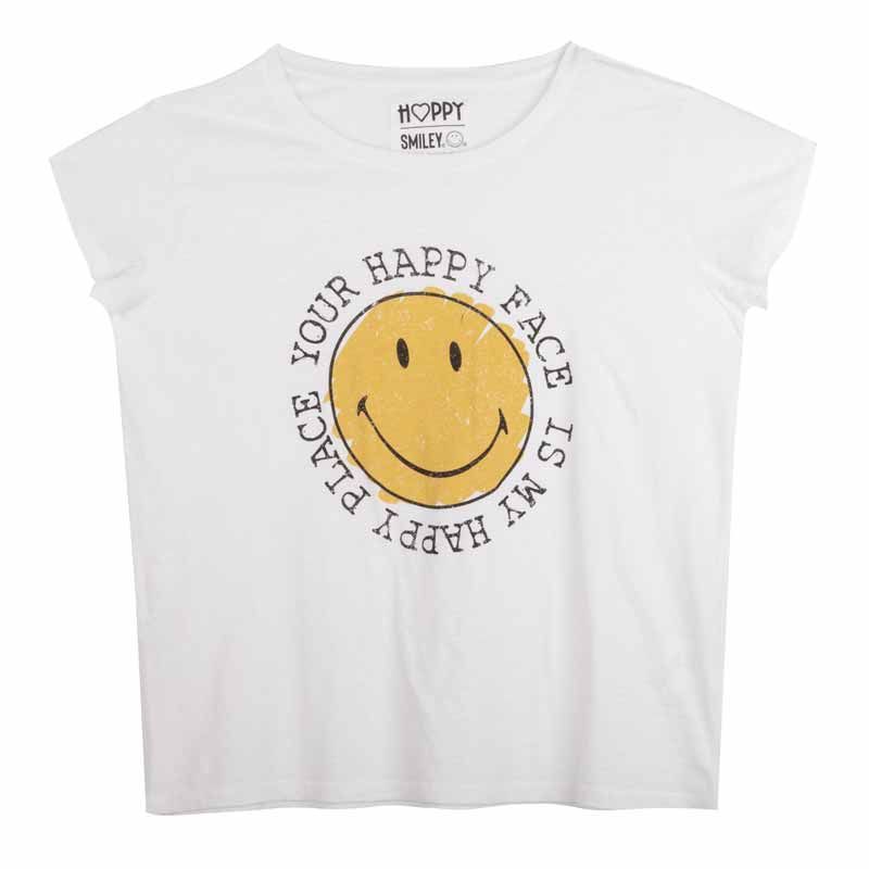 Tee shirt mc happyface smiley 01/02 e22 Femme HAPPY