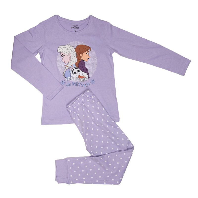 Pyjama imprimé la reine des neiges tshirt et pantalon lilas Enfant