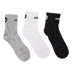 Chaussettes basses lot x3 ecriture noir/blanc 38126 Homme LOTTO