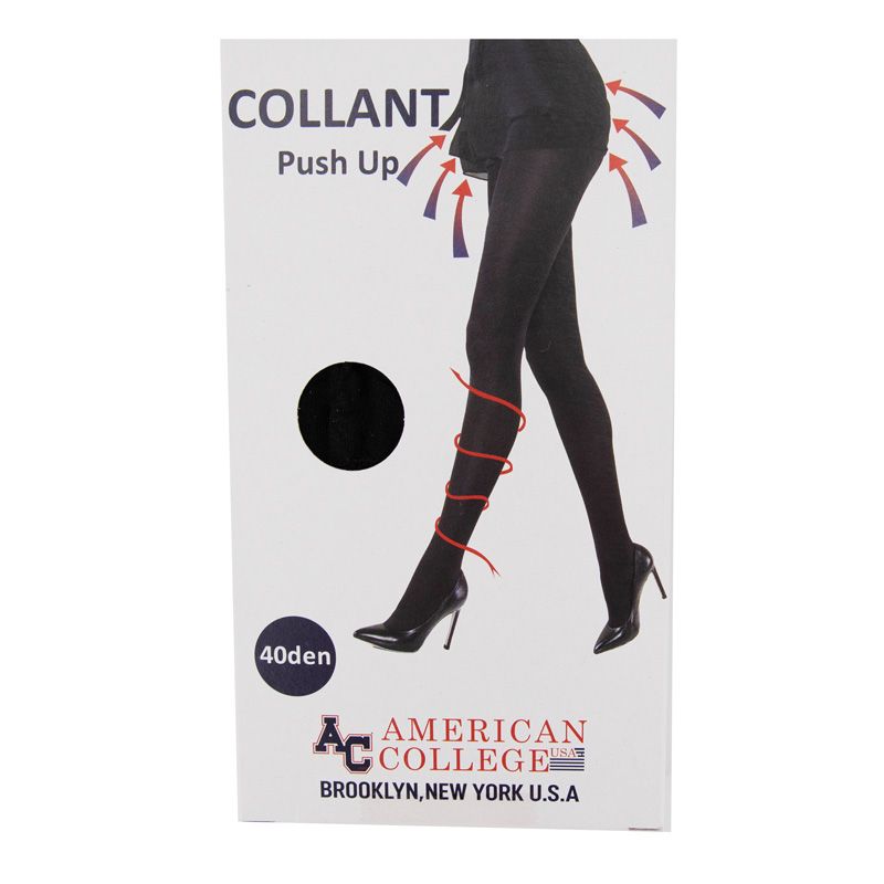 Collant push up noir ac0018 t2/4 Femme AMERICAN COLLEGE