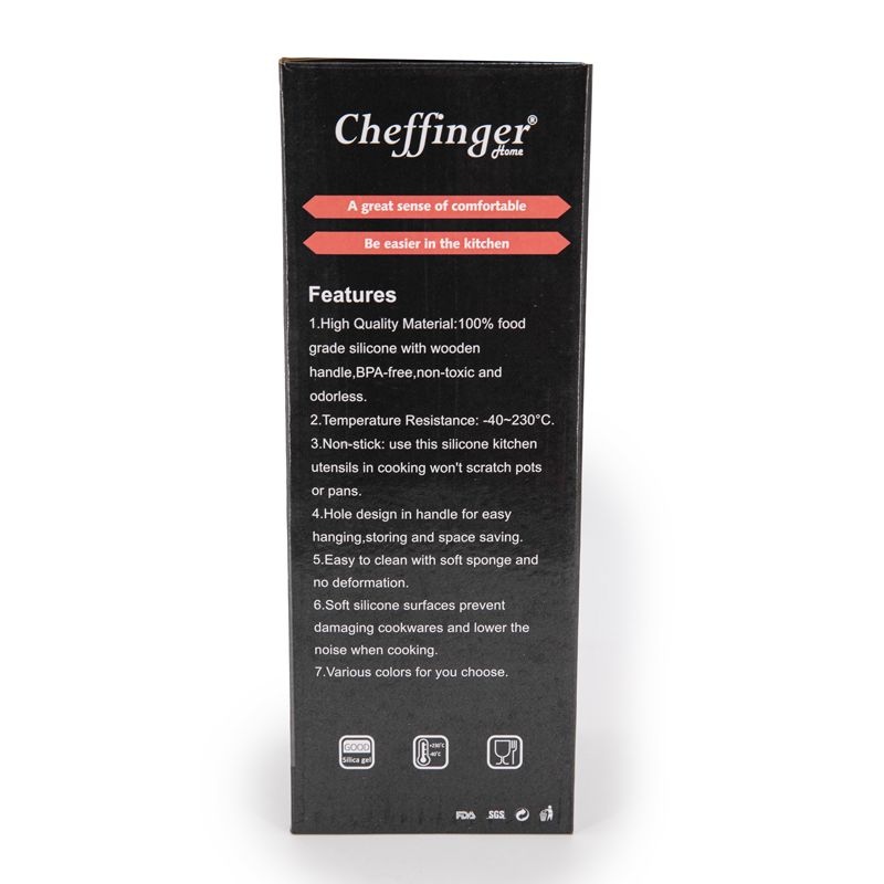 Set de 10 ustensiles de cuisine bois/silicone ut-10 Mixte CHEFFINGER