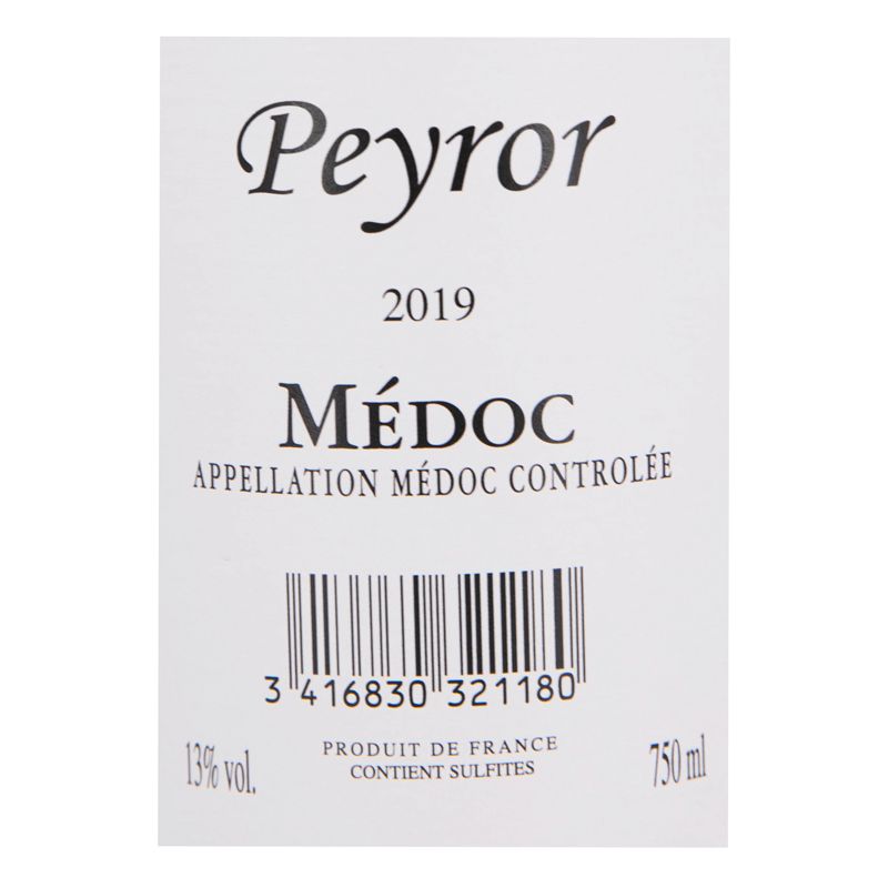 AOC MEDOC ROUGE 2019 PEYROR 13% 75CL AR11817
