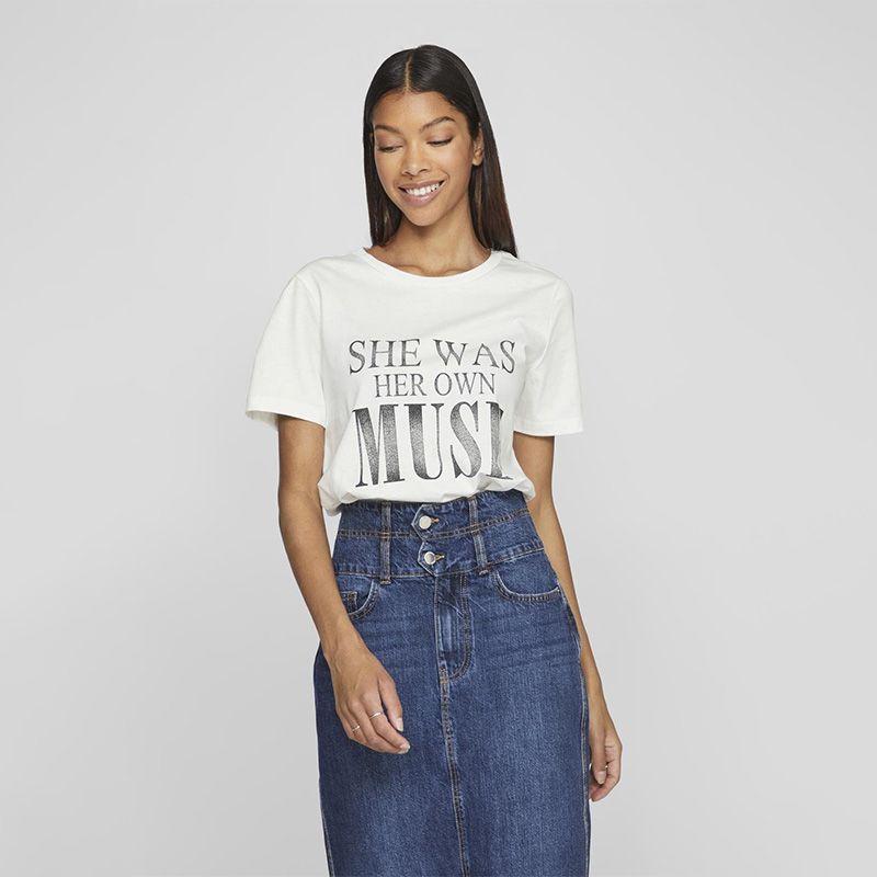 Tee shirt visybilla fighter snow white muse 14092082 3949 Femme VILA