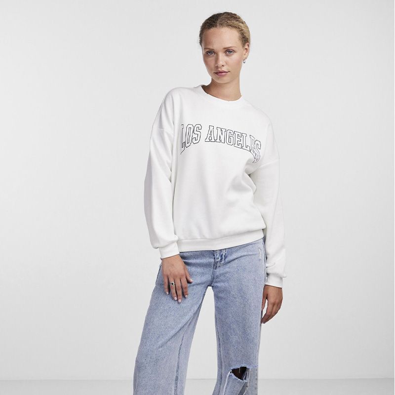 Sweat ml pcfreya blanc 17145505 3924 Femme PIECES