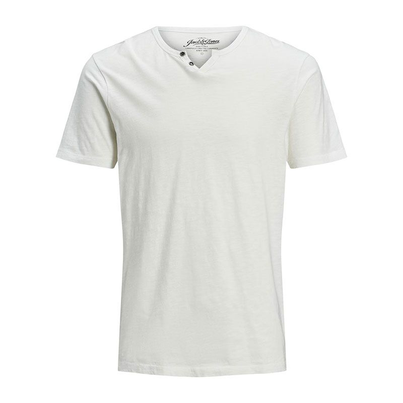 Tee shirt jwhben split neck noir 12222324 4080 Homme JACK & JONES