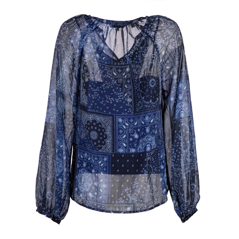 Chemise droite blanche en coton avec une poche Femme TOMMY HILFIGER