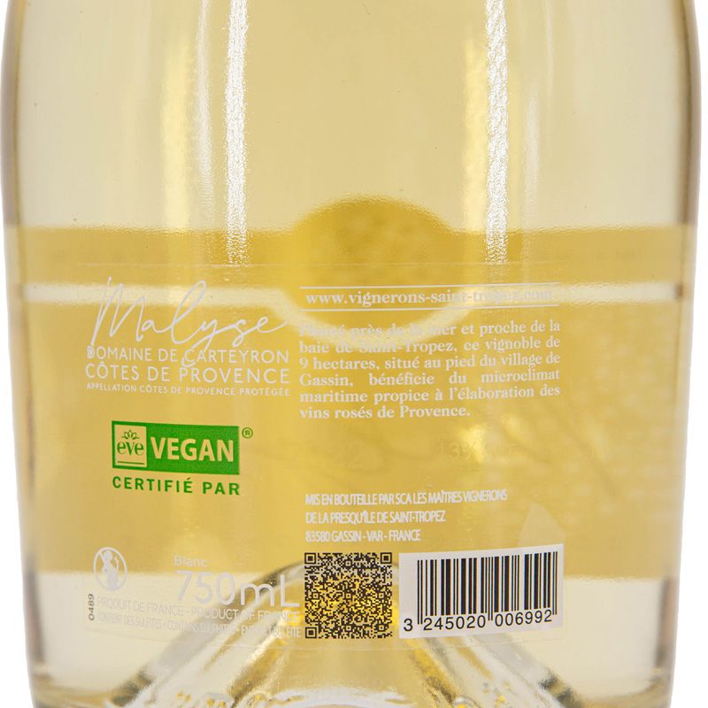 Domaine malyse aop cote de provence blanc 2022 Mixte DOMAINE DE CARTEYRON