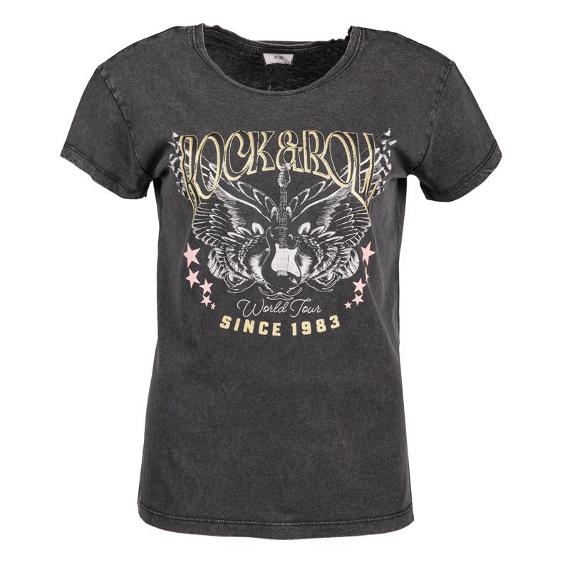 Top mc black rock & roll jdyfarock life print jrs 15201027 4076 Femme JDY