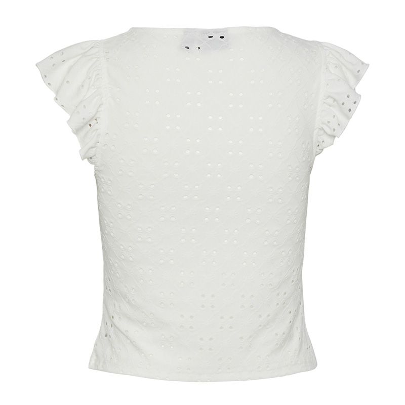 TEE SHIRT PCMIMI SL O-NECK FRILL TOP BC BLACK 17145521 3924 TEE SHIRT PCMIMI SL O-NECK FRILL TOP BC BLACK 17145521 3924