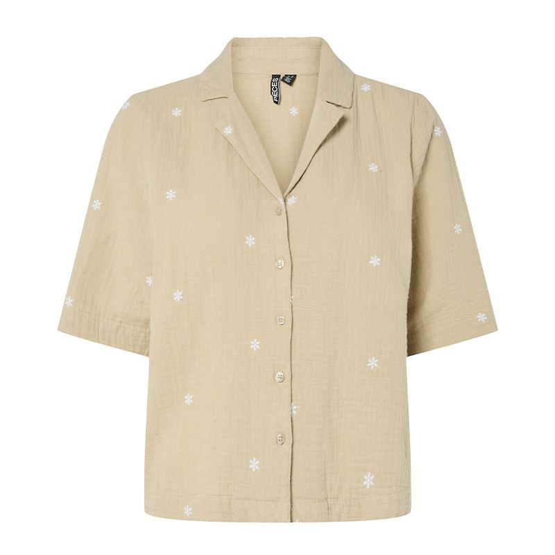 Chemise mc safari bright white em pcmaya Femme PIECES