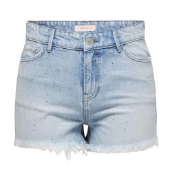 Short light blue denim onlpacy hw rhinestone dnm shorts azg 15319104 4 Femme ONLY