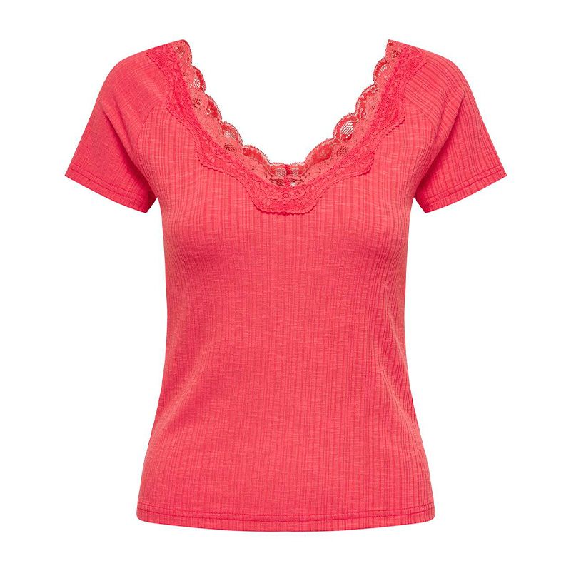 Haut mc hibiscus onllennie s/s lace mix top jrs 15324886 4081 Femme ONLY