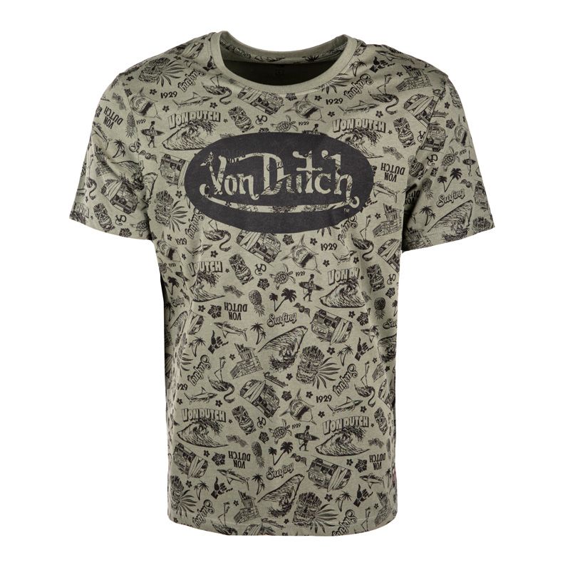 Tee shirt front allover print logo imprime devant vd/1/trc/front/hnv Homme VON DUTCH