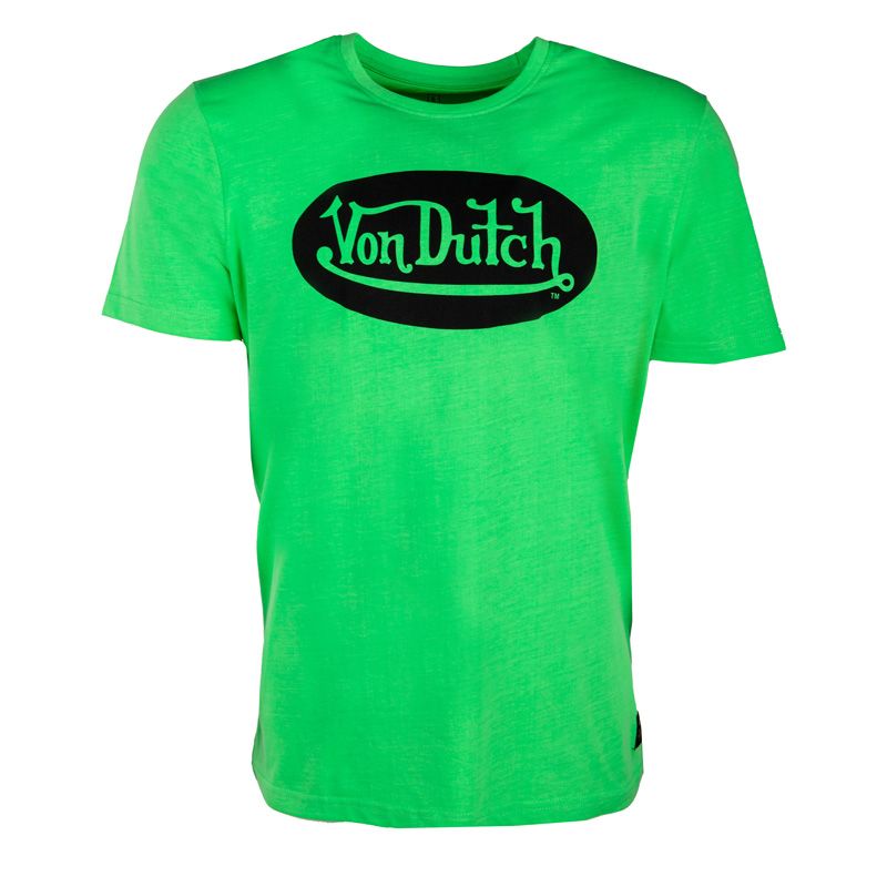 Tee shirt front couleur fluo logo imprime devant vd/1/trc/front/no Homme VON DUTCH