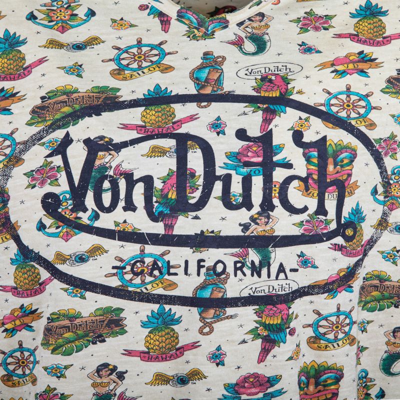 Tee shirt ron allover print logo imprime devant vd/1/tvc/ron/pm Homme VON DUTCH Tee shirt ron allover print logo imprime devant vd/1/tvc/ron/pm Homme VON DUTCH