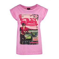 Tee shirt mc effet use et print devant vd/2/trc/story/lp Femme VON DUTCH