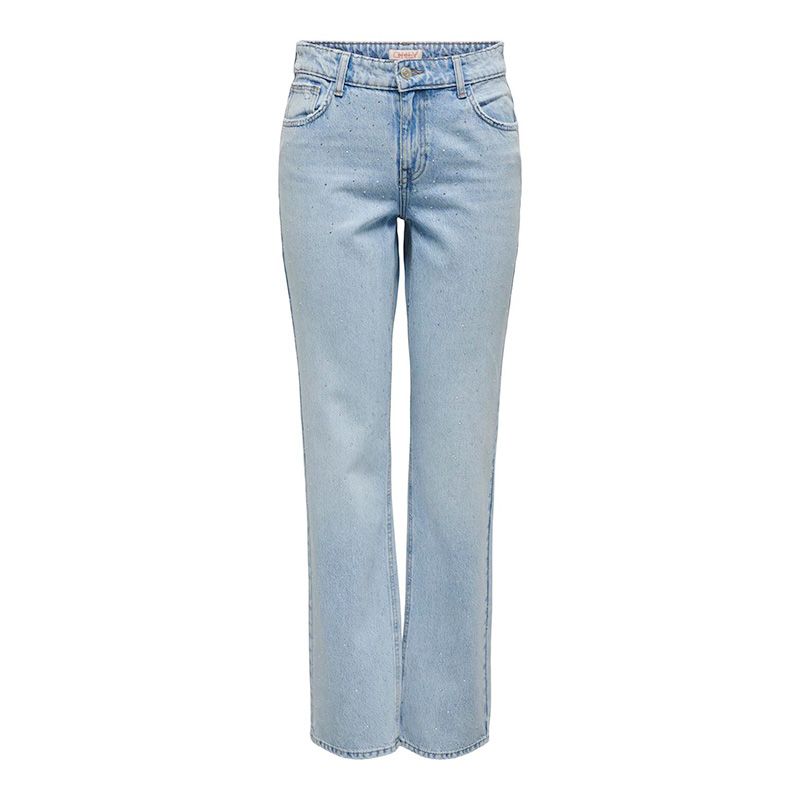 Jeanslight blue denim onlbree low straight rhinest dnm jns azg 15319 Femme ONLY