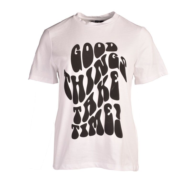 Tee shirt mc bright white pcjada 17150663 4101 Femme PIECES