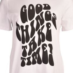 Tee shirt mc bright white pcjada 17150663 4101 Femme PIECES