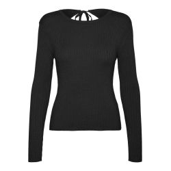 Pull black vmhollykaris ls tie back pullover ga boo 10310575 4119 Femme VERO MODA